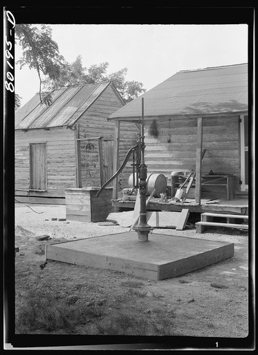 Finished well job showing cement cap. John Hardesty well project, Charles County, Maryland