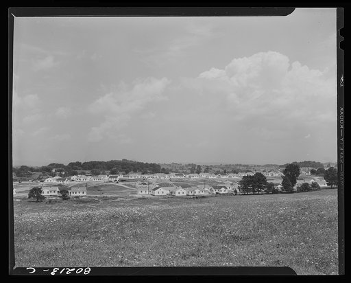 The FSA (Farm Security Administration) defense housing project from the west. Radford, Virginia