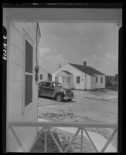 Streets of the FSA (Farm Security Administration) defense workers village are broad and well paved, ample for the traffic of this rapidly expanding housing project. Radford, Virginia