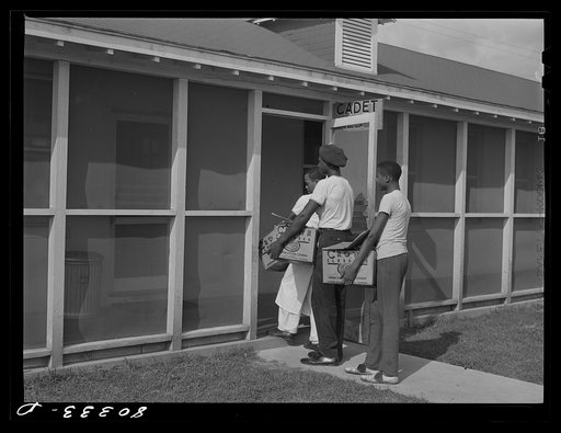 FSA (Farm Security Administration) "Food for Defense" chickens being delivered to the Southeastern Air Training Center, Craig Field, Selma, Alabama