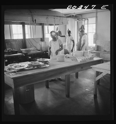 Untitled photo, possibly related to: Flying cadets' kitchen. Craig Field, Southeastern Air Training Center, Selma, Alabama