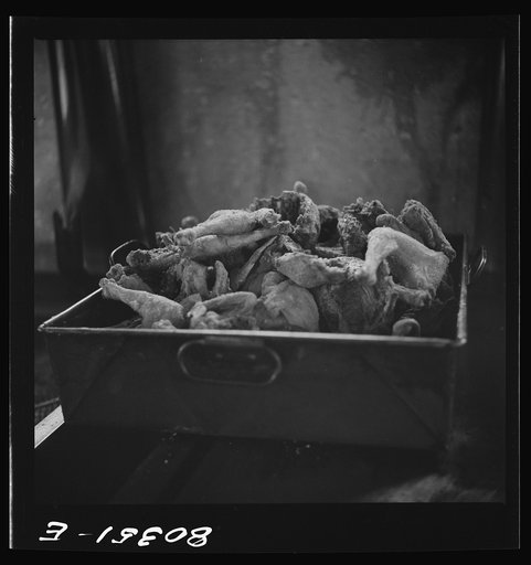 Untitled photo, possibly related to: A hot tray of crisp chicken. Craig Field, Southeastern Air Training Center, Selma, Alabama