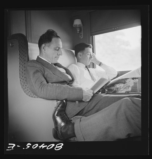 Readers Digest, Colliers, Life, Look and Peek and then the timetable, help to pass the time aboard a Southern Railway pullman somewhere in Georgia