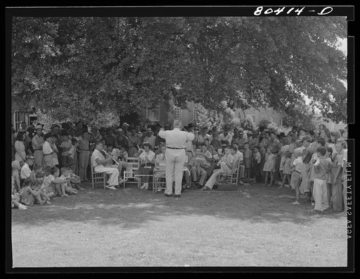 High school band was right there with "Dixie" and the "Star Spangled Banner". Home guard passes through Enterprise, Coffee County, Alabama