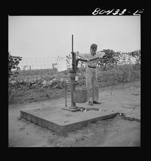 Sanitary pump on Clark farm, built with a FSA (Farm Security Administration) loan. Coffee County, Alabama