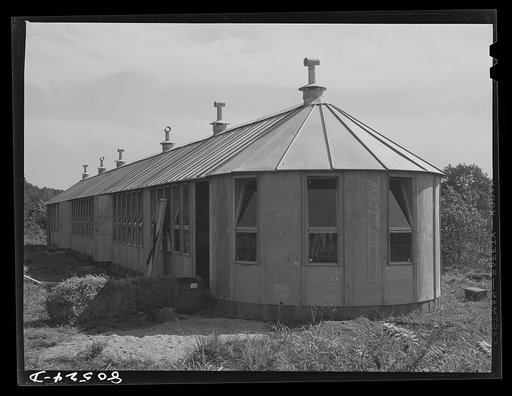 Untitled photo, possibly related to: Prefabricated metal hen house on chicken farm near Haymarket, Virginia