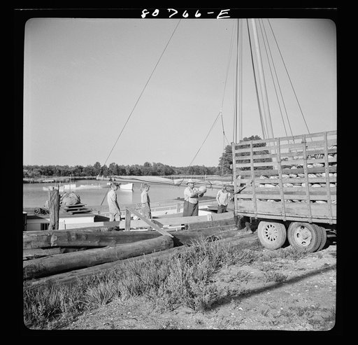 This is the only boat that ever calls at the little port of East New Market, Dorchester County, Maryland