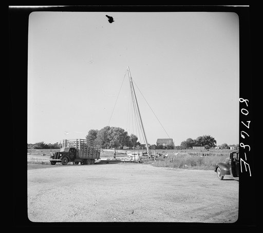 Untitled photo, possibly related to: This is the only boat that ever calls at the little port of East New Market, Dorchester County, Maryland