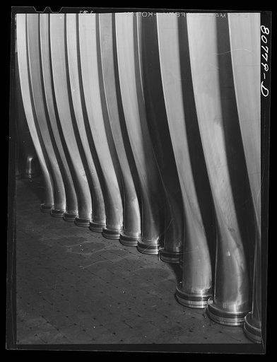 Finished propeller blades. Hamilton propeller plant, East Hartford, Connecticut
