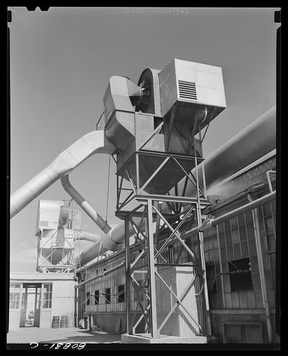 Untitled photo, possibly related to: Ventilators. Raybestos Asbestos plant at Bridgeport, Connecticut