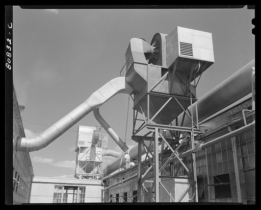 Ventilators. Raybestos Asbestos plant at Bridgeport, Connecticut