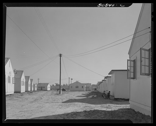 Prefabricated duplex houses. FSA (Farm Security Administration) emergency defense housing project. Hartford, Connecticut