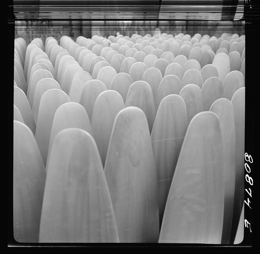 East Hartford, Connecticut. Finished propellers at the Hamilton propeller plant