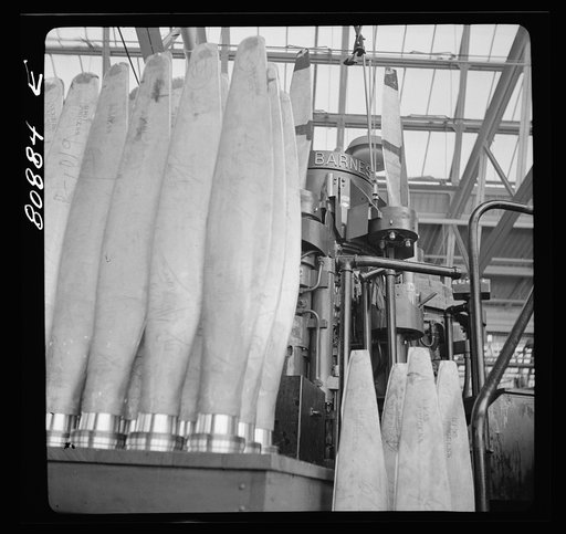 Untitled photo, possibly related to: Blade reamer. Hamilton Propeller plant, East Hartford, Connecticut