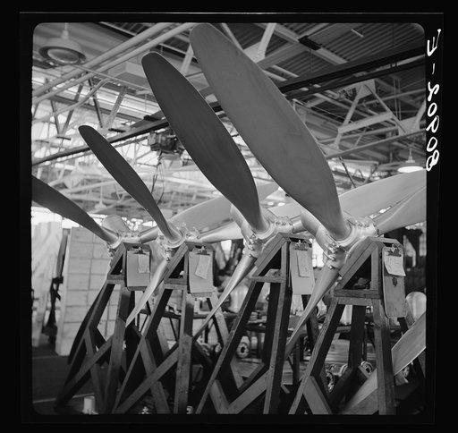 Finished propellers. Hamilton propeller plant. East Hartford, Connecticut