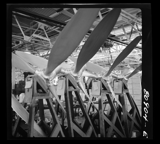 Untitled photo, possibly related to: Finished propellers. Hamilton propeller plant. East Hartford, Connecticut