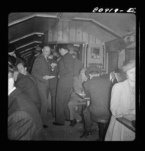 Commuters on train to New York City