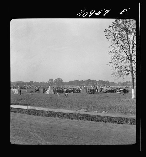 Windor Locks, Connecticut. The fair ground used as an encampment by Indians who are participating in the Indian fair