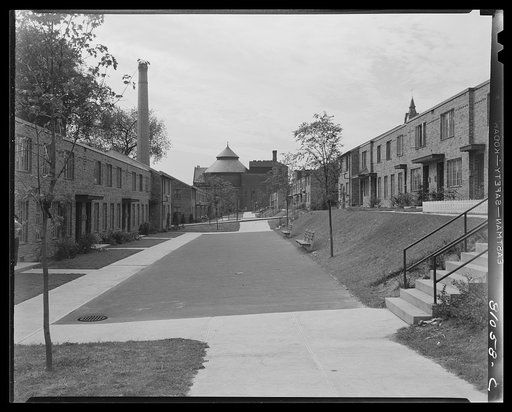 Untitled photo, possibly related to: Holyoke, Massachusetts. The low income housing project of the FHA (Federal Housing Association) in the Berkshire Mountains