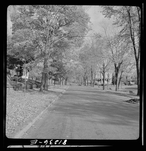 Street through old residential district of Little Falls, New York