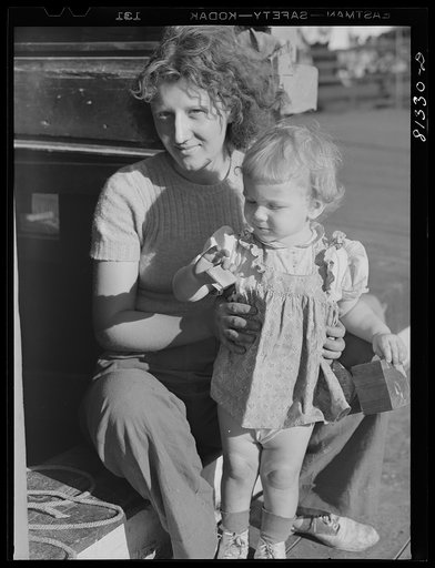 Untitled photo, possibly related to: Many of the bargemen have their families with them. Erie Canal, New York