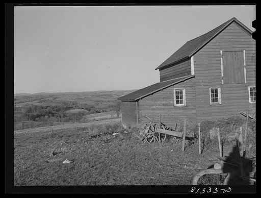 View down upon the Mohawk Valley from the Daxater Dairy Farm at Little Falls, New York