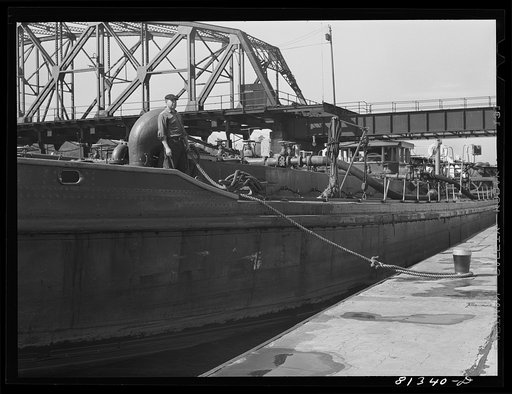 Untitled photo, possibly related to: Oil carrier powered by diesel engine enters Lock Eleven. Amsterdam, New York