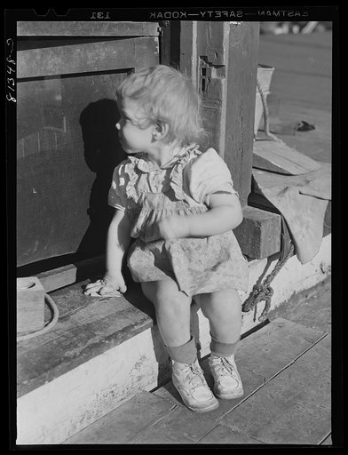 Untitled photo, possibly related to: Many of the bargemen have their families with them. Erie Canal, New York