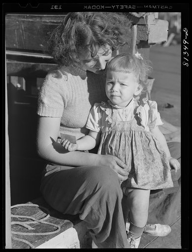 Untitled photo, possibly related to: Many of the bargemen have their families with them. Erie Canal, New York