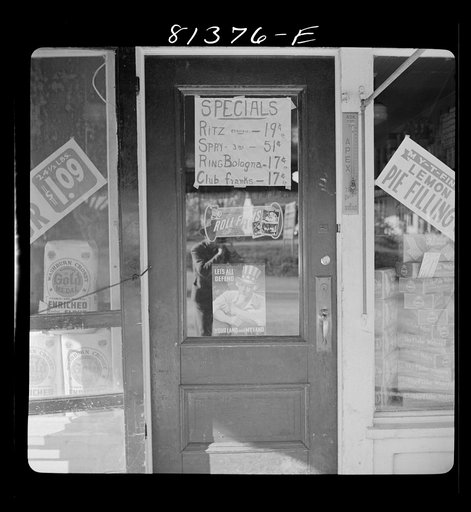 Grocer's doorway. Vernon, New York