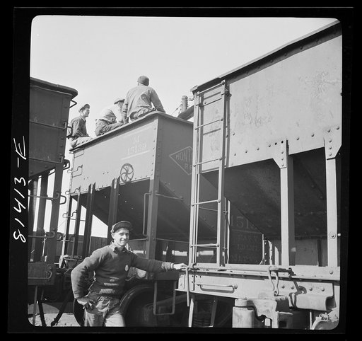 Coal cars unloading at the port of Oswego, New York