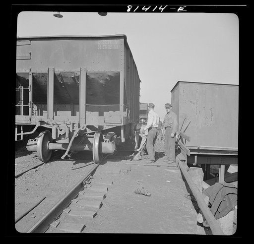 Untitled photo, possibly related to: Coal cars unloading at the port of Oswego, New York