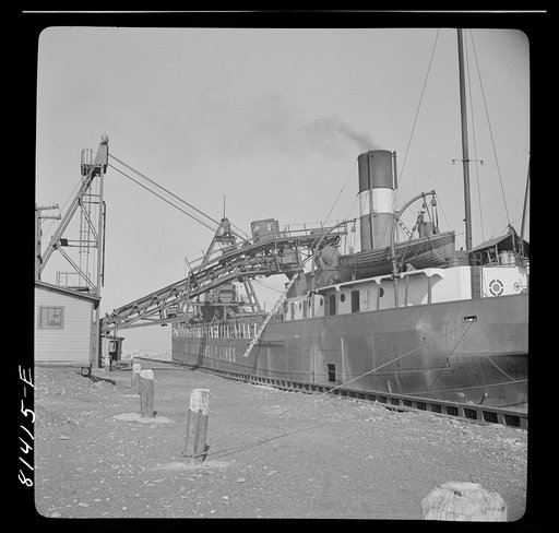 Untitled photo, possibly related to: Canadian collier loading at port of Oswego, New York