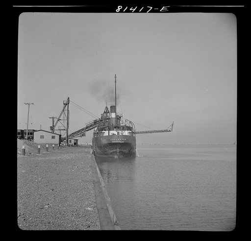 Canadian collier loading at port of Oswego, New York