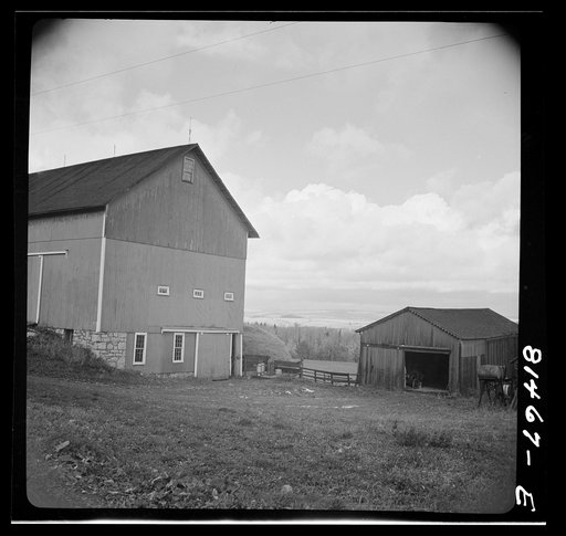 Untitled photo, possibly related to: Finger Lake country, New York. A barn