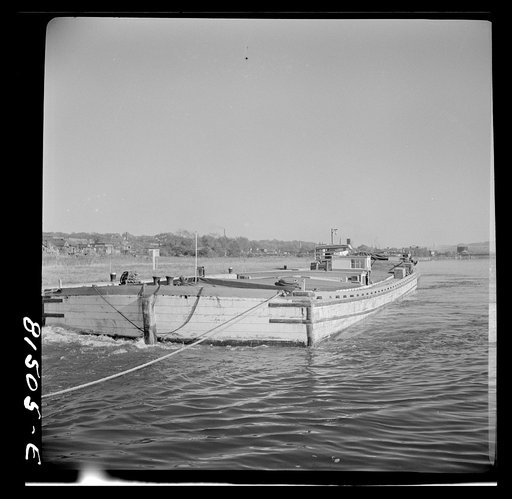 Barge under tow. Erie Canal, New York