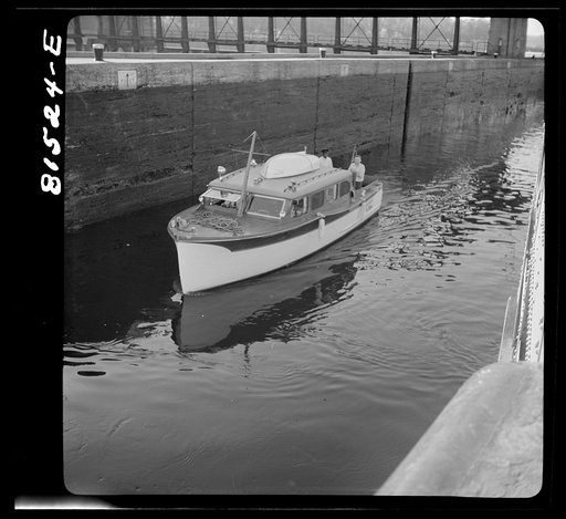 Untitled photo, possibly related to: Yacht passing through Lock Eleven. Erie Canal, New York