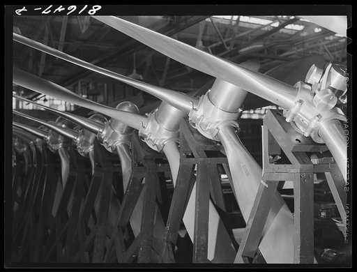 Finished propellers. Hamilton propeller plant. East Hartford, Connecticut