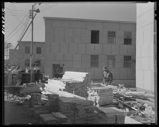 Untitled photo, possibly related to: Constructing emergency office space. Washington, D.C.