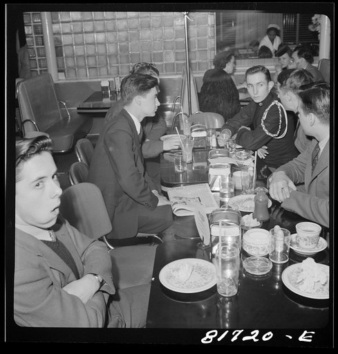 Untitled photo, possibly related to: Hot Shoppe restaurant at midnight. Washington, D.C.