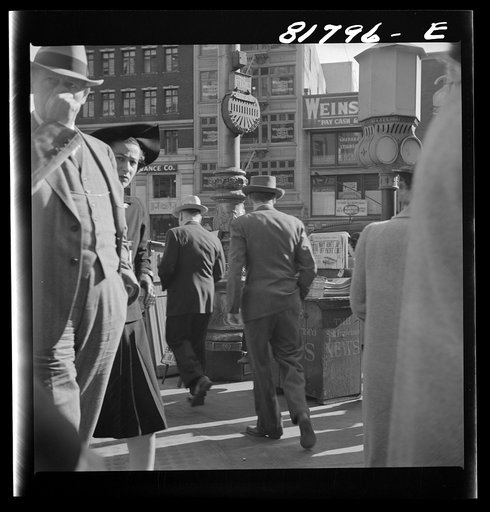 Untitled photo, possibly related to: Corner of Montgomery and Market Streets, San Francisco, California. Monday morning December 8, 1941, day after Japanese attack on Pearl Harbor