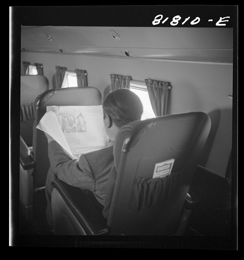 Untitled photo, possibly related to: Aboard United airliner enroute from San Francisco to New York