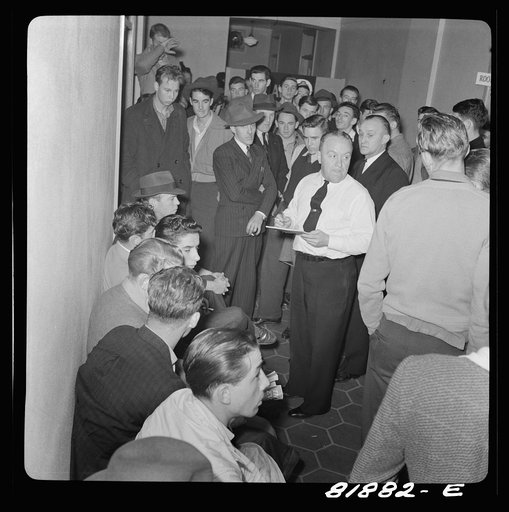 Enlisting in the Navy. Recruiting headquarters, San Francisco, California