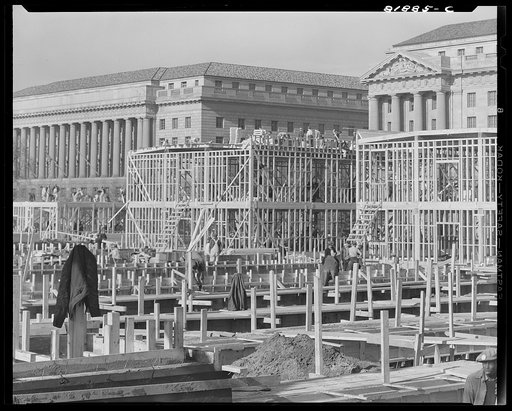 Untitled photo, possibly related to: Emergency defense office construction work. Washington, D.C.
