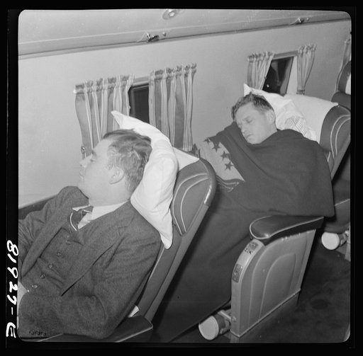 Passengers abroad a United airliner enroute from San Francisco to New York