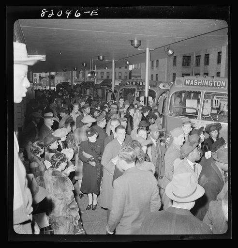 Washington, D.C. Christmas rush in the Greyhound bus terminal