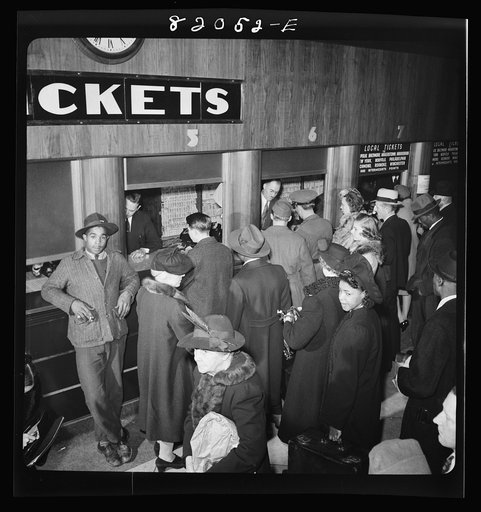 Untitled photo, possibly related to: Washington, D.C. Christmas rush in the Greyhound bus terminal