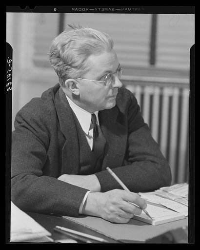 Washington, D.C. Portrait of Mr. Roy E. Stryker, photograph chief of the FSA (Farm Security Administration)