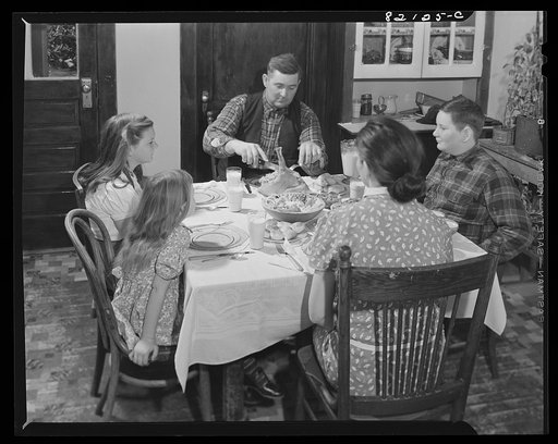 "Balanced meal" on the table of a FSA (Farm Security Administration) client of Calvert County, Maryland