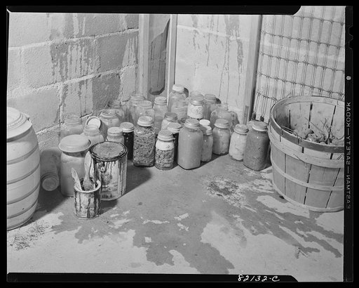 Food stored in wet basement is apt to mold. At Calvert County, Maryland
